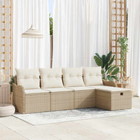 Set da giardino 5 pezzi  con cuscini beige in rattan 3360292