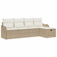 Set da giardino 5 pezzi  con cuscini beige in rattan 3360292