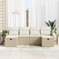 Set di divani da giardino  a 6 pezzi con cuscini beige in rattan sintetico 3360352