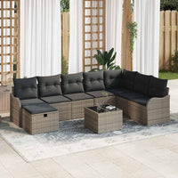 Set di divani da giardino modulare  con cuscini in polyrattan grigio 3360370