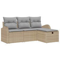 Set Divano da Giardino con cuscino 4 pz-Sofa da Giardino-Divanetto da esterno Beige polyrattan 778294