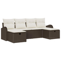 Set da Giardino  in 6 Pezzi con Cuscini Marrone in Rattan Sintetico 3360449