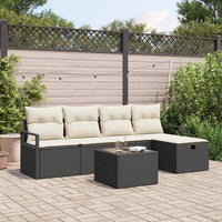 Set da giardino  6 pezzi con cuscini in rattan nero 3360498