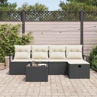 Set da giardino  6 pezzi con cuscini in rattan nero 3360498