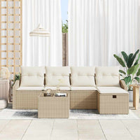 Set Divano da Giardino 6 pcs Beige 55 x 55 x 37 cm Poly Rattan 3360602
