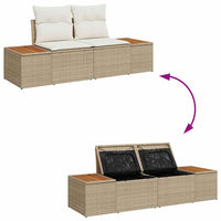 Set Divano da Giardino  6 Pezzi con Cuscini Beige Polyrattan 3360985