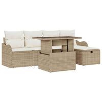 vidaXL Set Divano da Giardino con cuscino 6 pcs Beige Poly Rattan