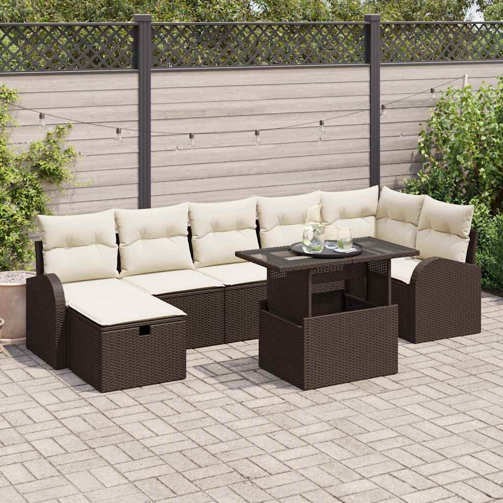 Set divani giardino  8 pezzi con cuscini marrone 3361097