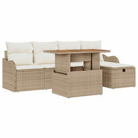 Set Divano da Giardino 6 pcs Beige polyrattan 3361267