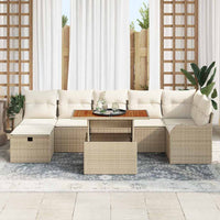 Set Divano da Giardino 8 pcs Beige 287.5 x 122.5 x 85 cm 3361281