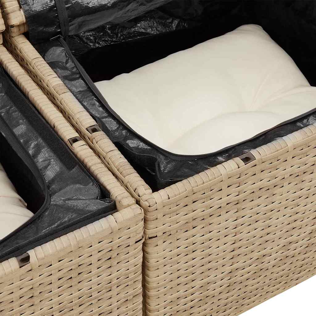 Set Divano da Giardino 9 pcs Beige polyrattan 3361372