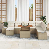 Set Divano da Giardino 9 pcs Beige Poly Rattan 3361400