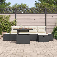 Set Divano da Giardino 6 pcs Nero polyrattan 3361404