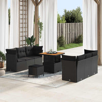 Set Divano da Giardino 9 pcs Nero polyrattan 3361434