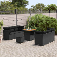 Set Divano da Giardino 9 pcs Nero polyrattan 3361434