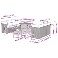 vidaXL Set Divano da Giardino 9 pcs Beige polyrattan
