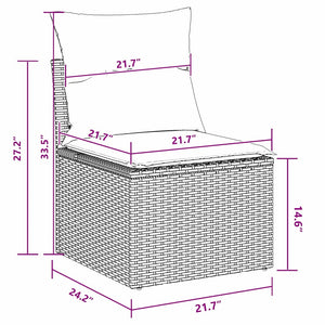 vidaXL Set Divano da Giardino 9 pcs Nero polyrattan