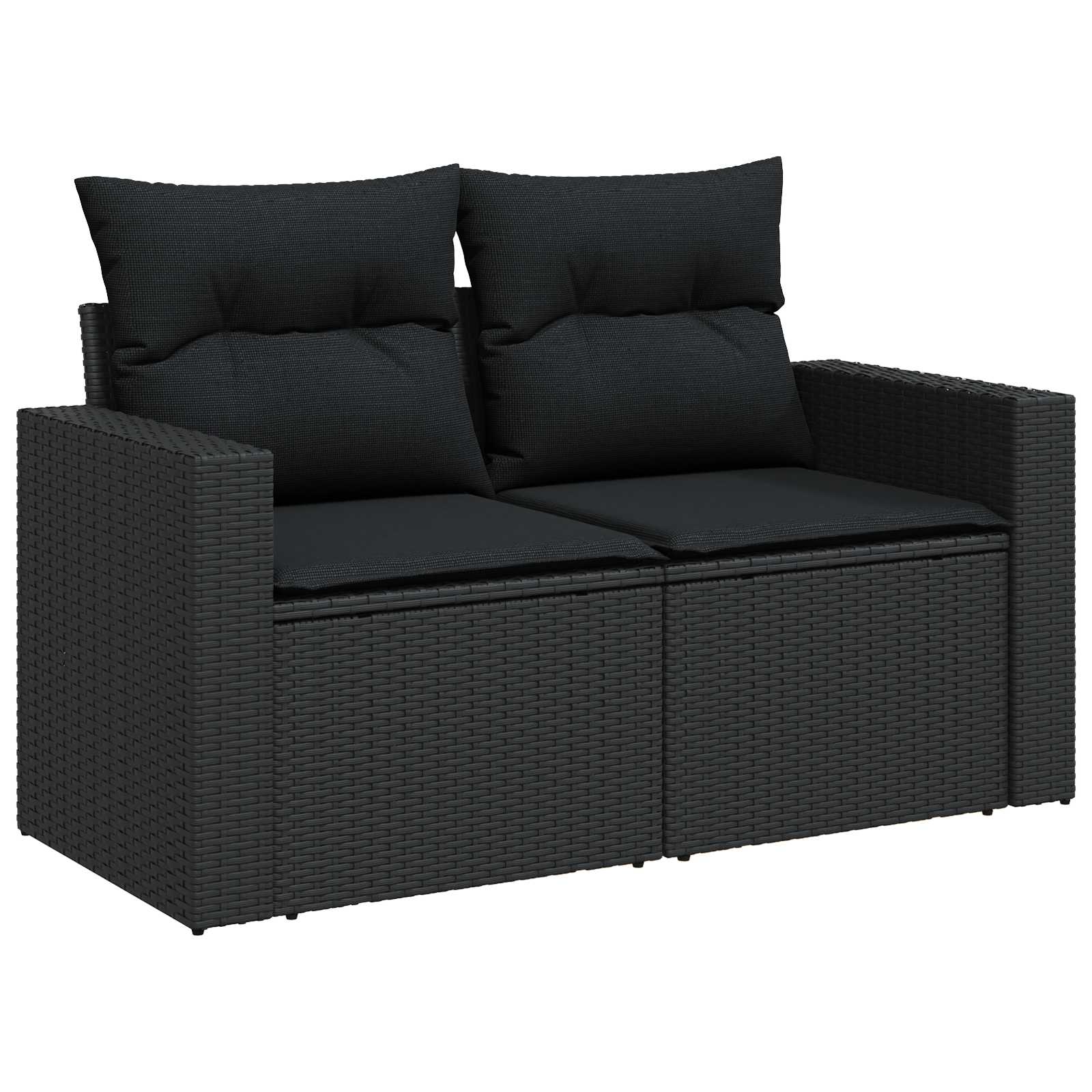 Set Divano da Giardino con cuscino 10 pcs Nero polyrattan 3361579