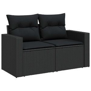 Set Divano da Giardino con cuscino 10 pcs Nero polyrattan 3361579