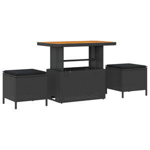 Set Divano da Giardino con cuscino 10 pcs Nero polyrattan 3361579