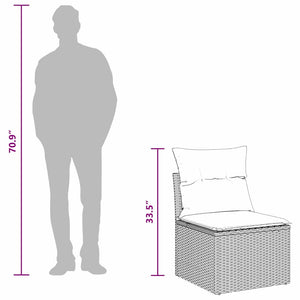 vidaXL Set Divano da Giardino 10 pcs Nero polyrattan