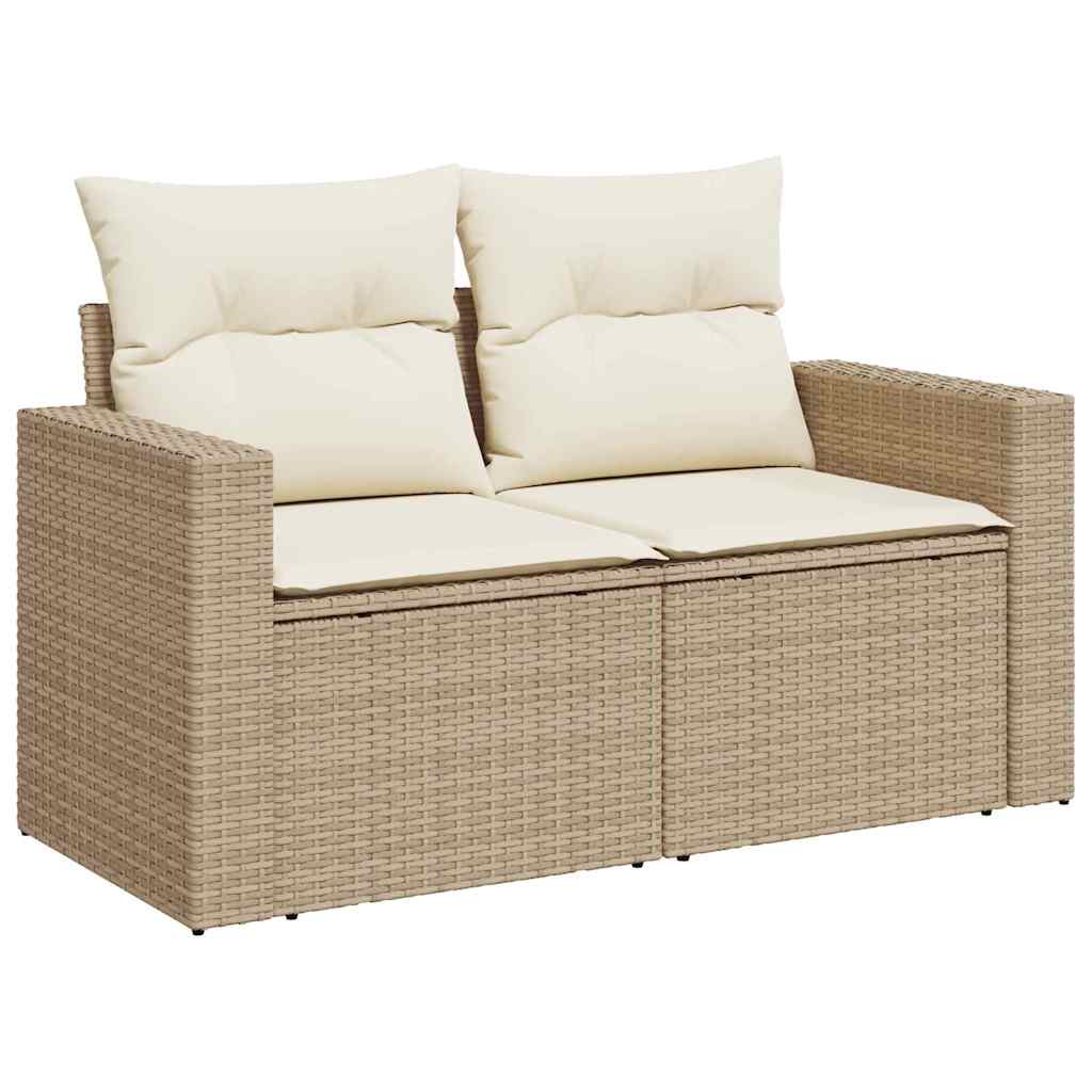 vidaXL Set Divano da Giardino 10 pcs Beige polyrattan
