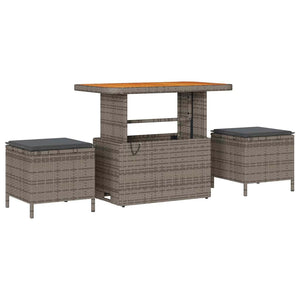 Set di divani da giardino vitaXL a 10 pezzi con cuscini grigi in polyrattan e legno di acacia. 3361583