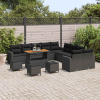 Set Divano da Giardino 14 pcs Nero polyrattan 3361679