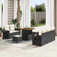 vidaXL Set Divano da Giardino 8 pcs Nero polyrattan