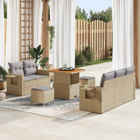 vidaXL Set Divano da Giardino 8 pcs Beige polyrattan
