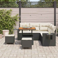 vidaXL Set Divano da Giardino 8 pcs Nero polyrattan