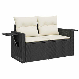 Set di Divano da Giardino  8 Pezzi con Cuscini, Rattan Sintetico Nero, Acacia 3361745