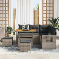 vidaXL Set Divano da Giardino 8 pcs Grigio polyrattan