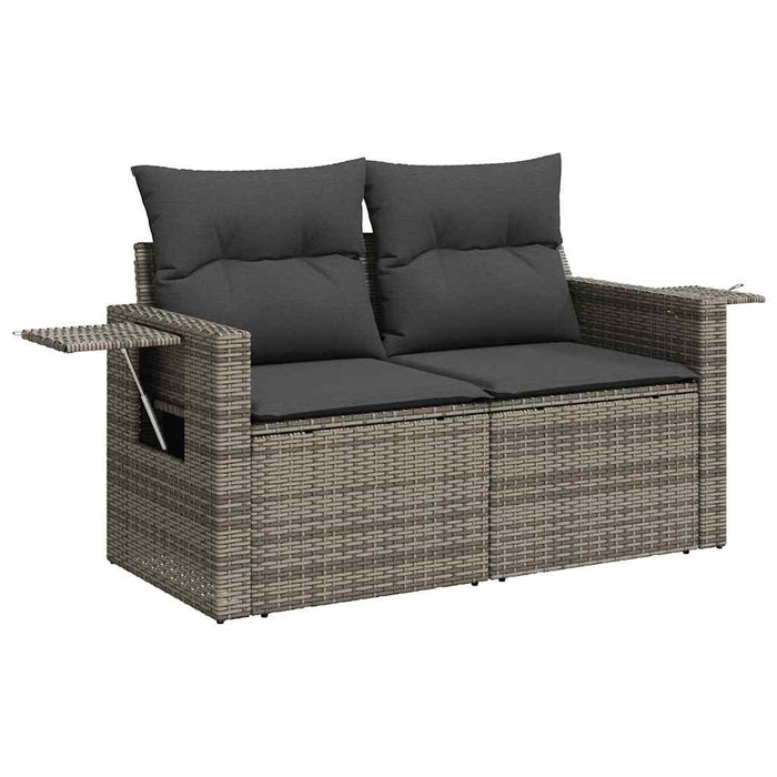 Set di Divani da Giardino  a 8 Pezzi con Cuscini Grigi in Rattan Sintetico e Legno di Acacia 3361748