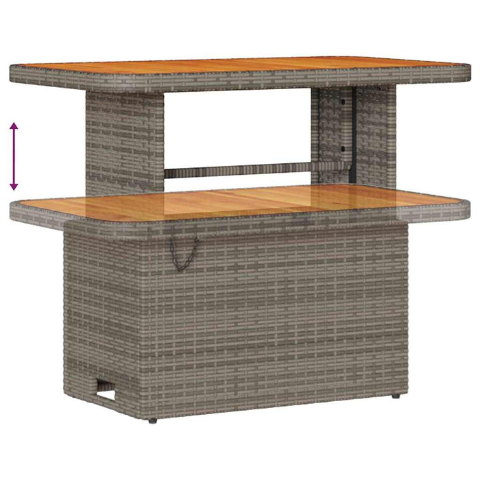 Set di Divani da Giardino  a 8 Pezzi con Cuscini Grigi in Rattan Sintetico e Legno di Acacia 3361748