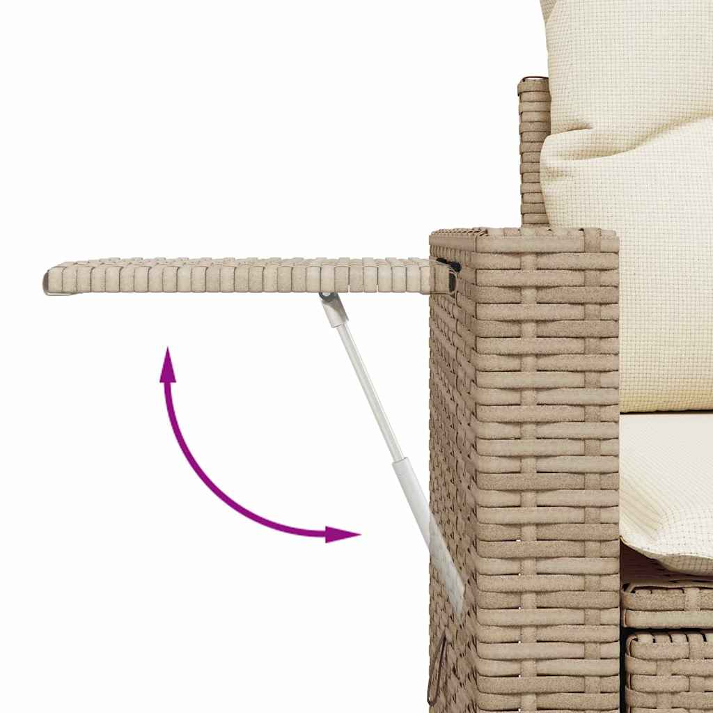 Set Giardino 9 Pezzi con Cuscini Beige in Polyrattan 3361751