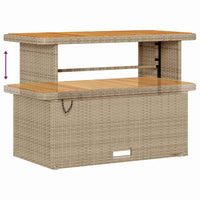 Set Giardino 9 Pezzi  con Cuscini Beige in Rattan e Acacia 3361752
