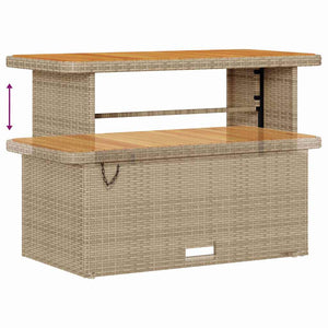 Set Giardino 9 Pezzi  con Cuscini Beige in Rattan e Acacia 3361752