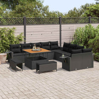 Set Divano da Giardino 13 pcs Nero polyrattan 3361794