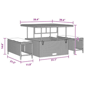 vidaXL Set Divano da Giardino 13 pcs Nero polyrattan