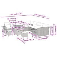 Set Divano da Giardino 13 pcs Nero polyrattan 3361799