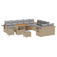 vidaXL Set Divano da Giardino 13 pcs Beige polyrattan