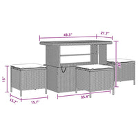 vidaXL Set Divano da Giardino 14 pcs Nero polyrattan