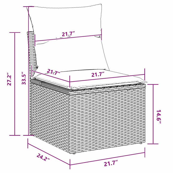 vidaXL Set Divano da Giardino 8 pcs Nero polyrattan