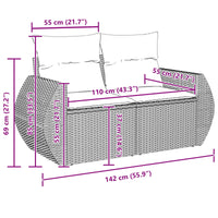 Set Divano da Giardino 8 pcs Nero polyrattan 3361814