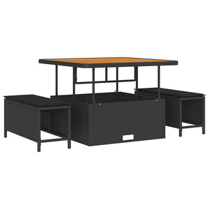 vidaXL Set Divano da Giardino 8 pcs Nero polyrattan