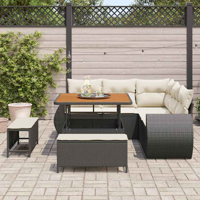 Set Divano da Giardino 8 pcs Nero polyrattan 3361865