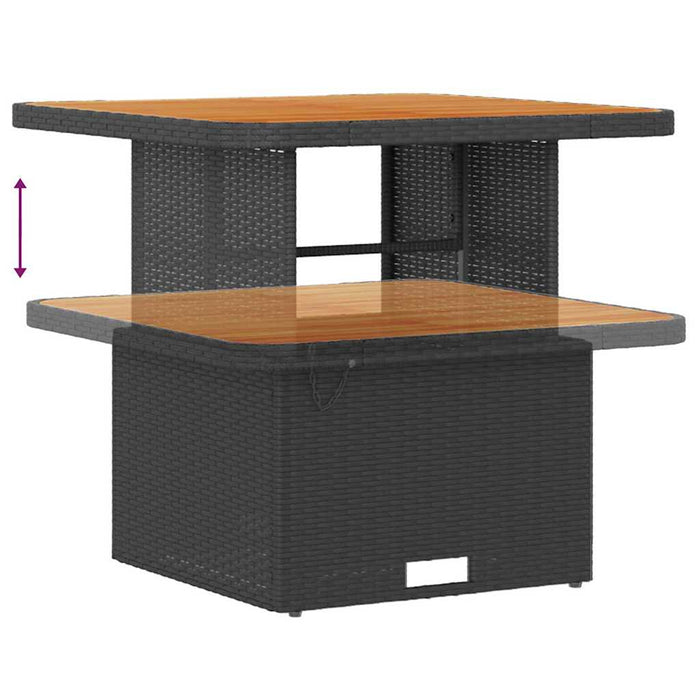 Set di divani da giardino  da 12 pezzi con cuscini neri in rattan e acacia. 3362170