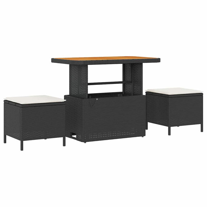 vidaXL Set Divano da Giardino 10 pcs Nero polyrattan