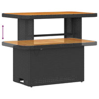 Set di divani da giardino da 10 pezzi con cuscini neri in polirattan e acacia. 3362230